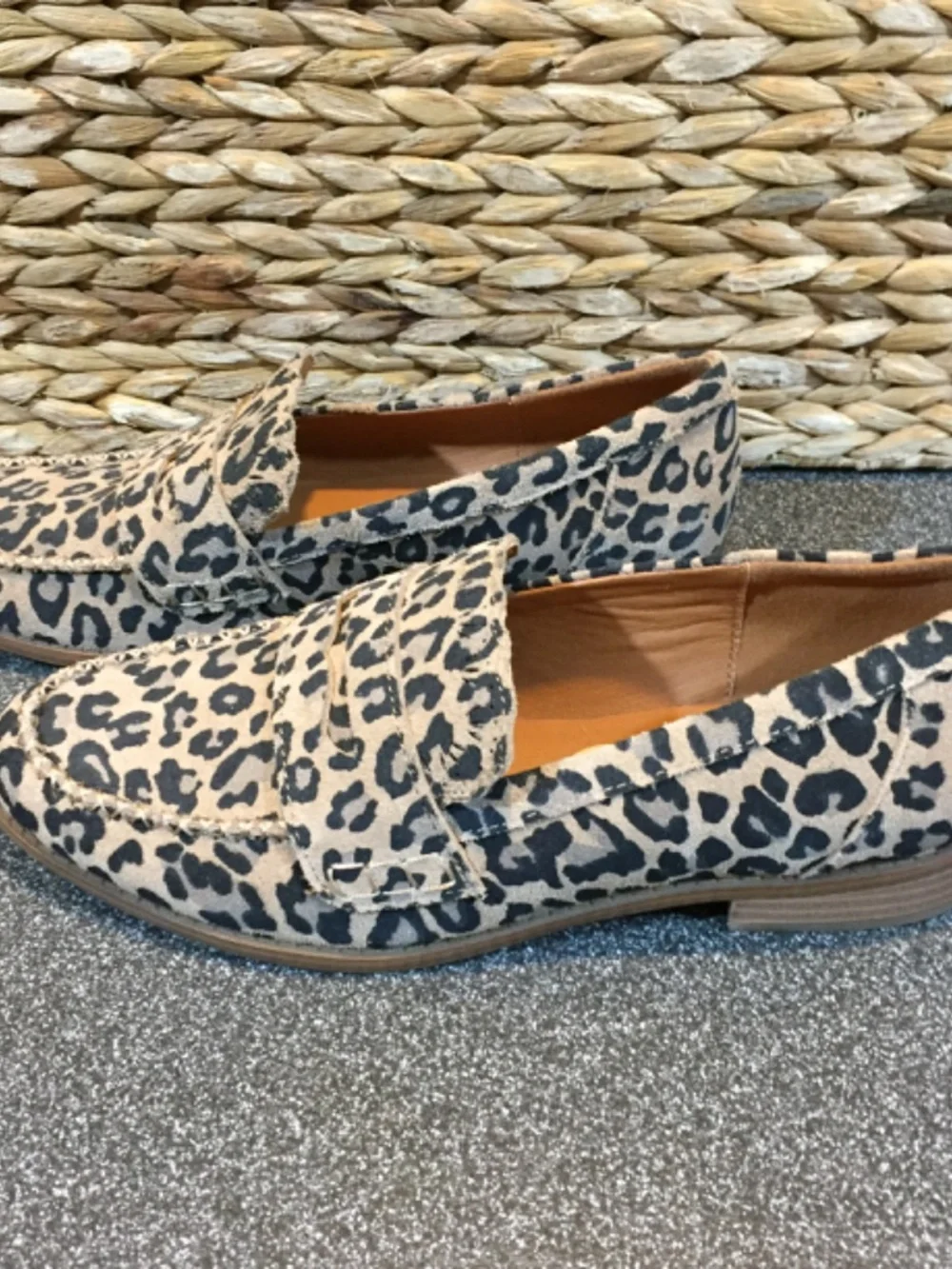 Lucky Brand Leopard Print Penny Loafers - Brown and Black
